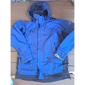 STEARNS DRY WEAR STYLE 8720 MEN'S XL JACKET NYLON Blue Black Zip Snap Hood